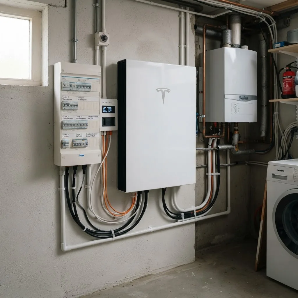 Wandgemonteerde thuisbatterij in een Nederlandse meterkast